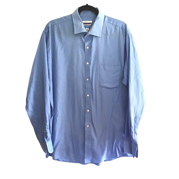 Van Heusen Flex Collar Regular Fit Mens Long Sleeve Shirt Light Blue - Picture 1 of 6